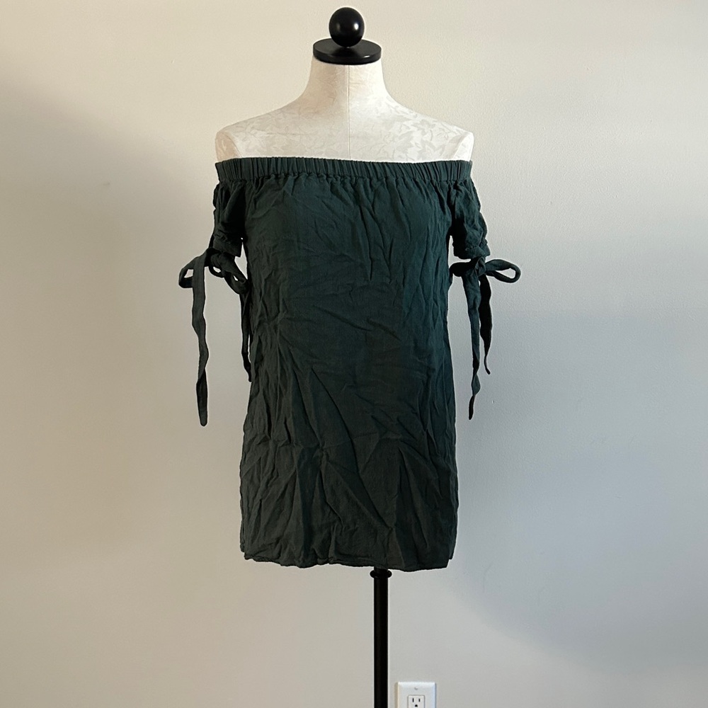 Lulu's Strapless Dark Green Dress